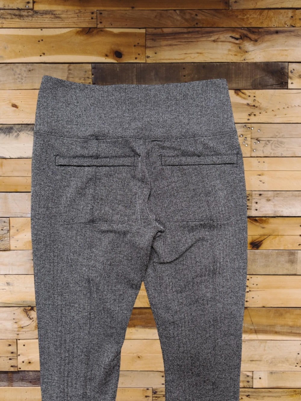 Athleta Delancey Herringbone Tight Black Gray High Rise Leggings Size Medium - Picture 3 of 6